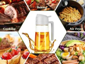 2-in-1 Vinegar and Oil Spray Bottle – Travel-Friendly Dispenser for Olive Oil and Vinegar