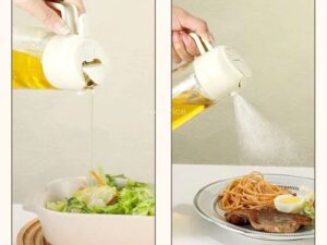 2-in-1 Vinegar and Oil Spray Bottle – Travel-Friendly Dispenser for Olive Oil and Vinegar