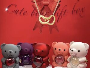 Eternal Rose Teddy Bear with Rotating Jewelry Box – Perfect Gift for Valentine’s & Weddings”