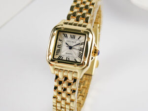 Classic Silver Simple Femme Steel Band Clock Zegarek Damski