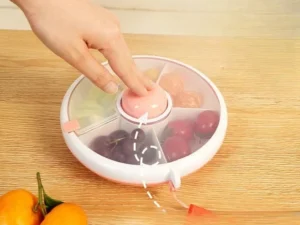 Rotating Snack Storage Box with Lid – Sealed Dry Fruit Tray