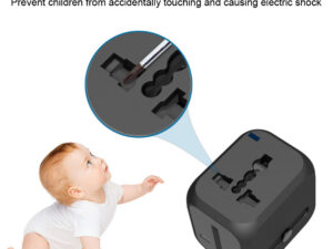 Universal All-in-one Wall Charger Travel Charger 6A with 2 USB Port and 1 Type C Travel Adapter